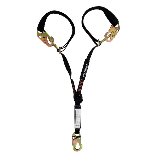 Frontline Combat 6' Tie-Back Double Leg Shock Absorbing Lanyard with Snaphooks LPO62SADJ - main